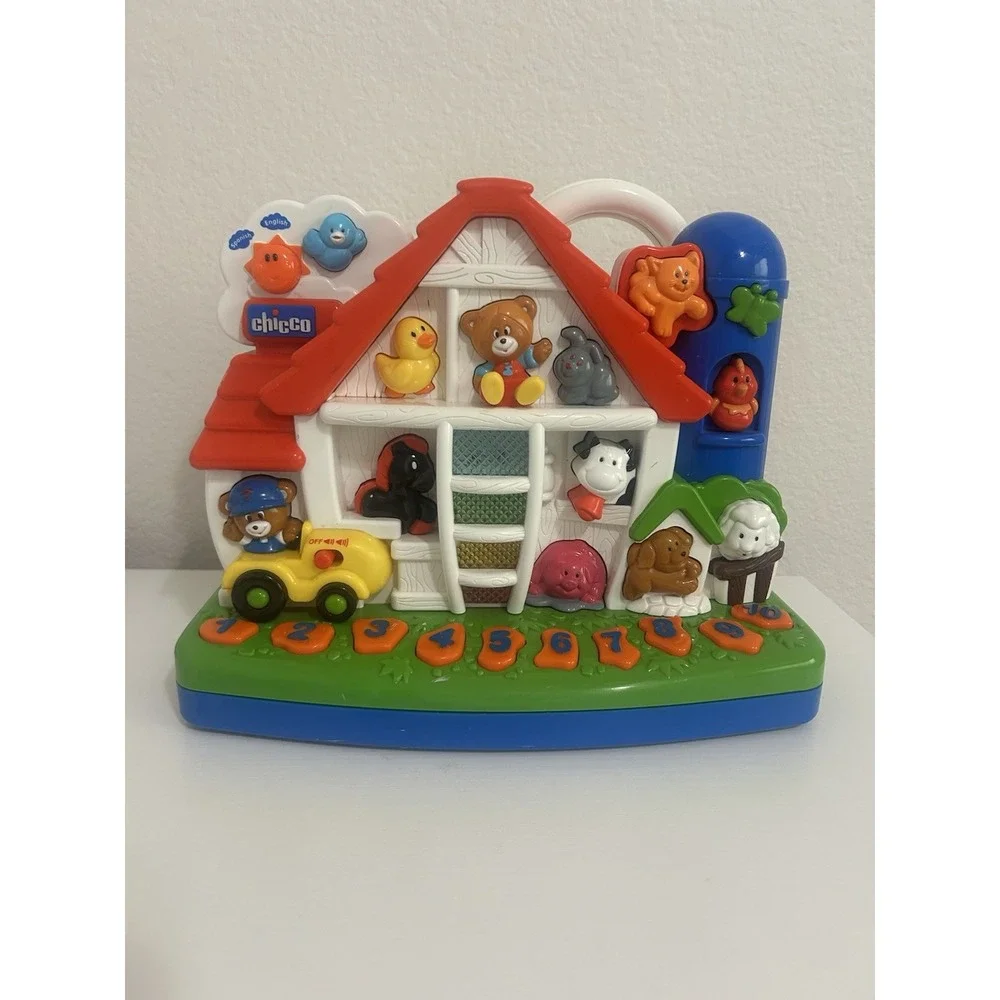 Chicco Interactive Bilingual English Spanish Music Lights Farm Animal SoundsToy